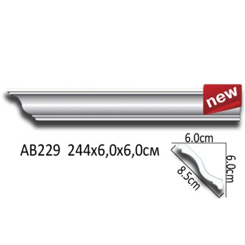 Карниз потолочный гладкий AB229