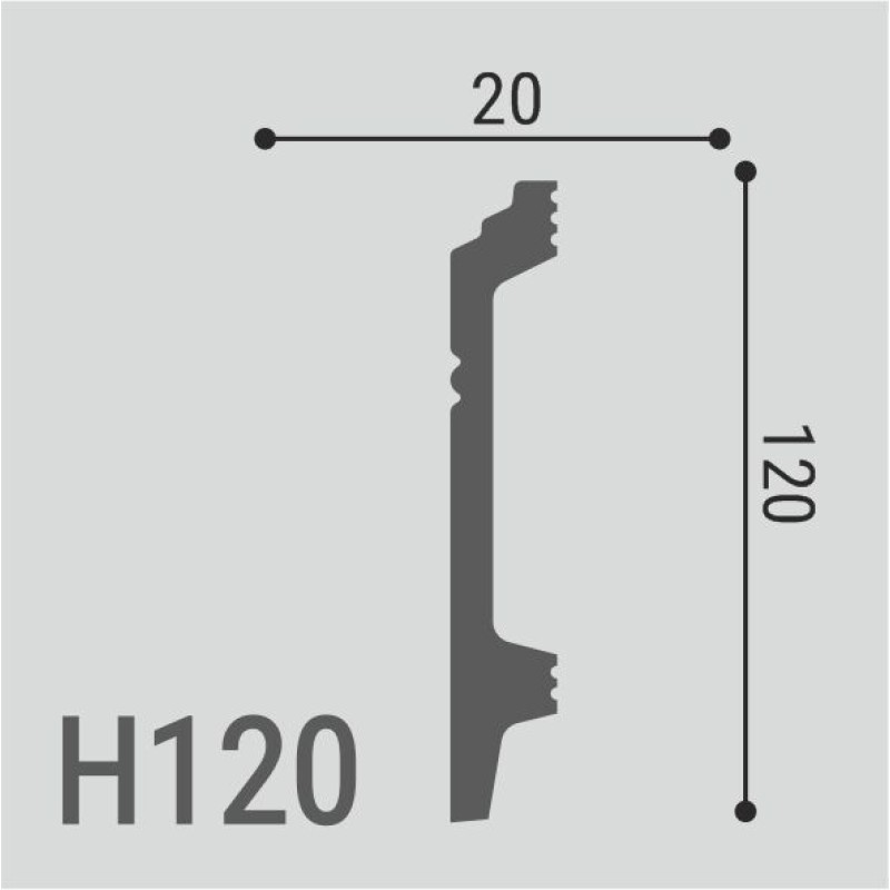Плинтус напольный из дюрополимера H120
