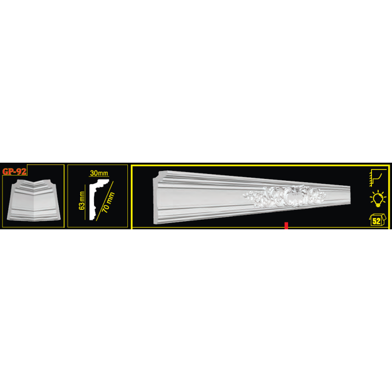 Потолочный плинтус GP-92