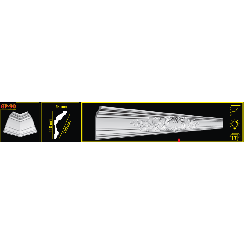 Потолочный плинтус GP-90