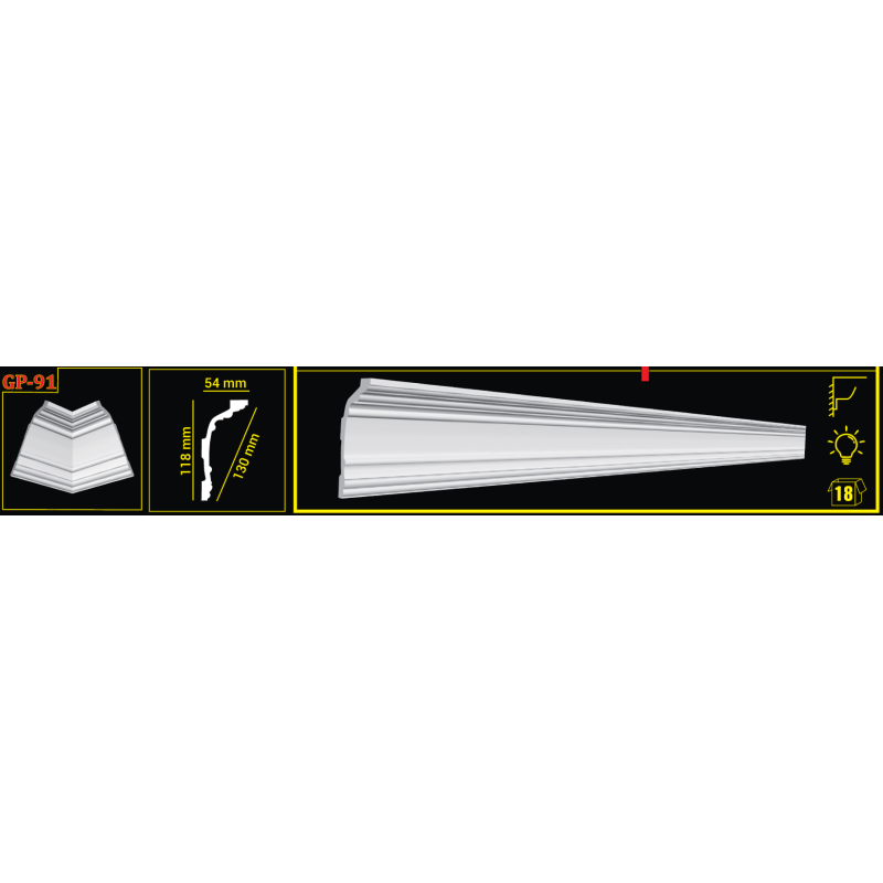 Потолочный плинтус GP-91