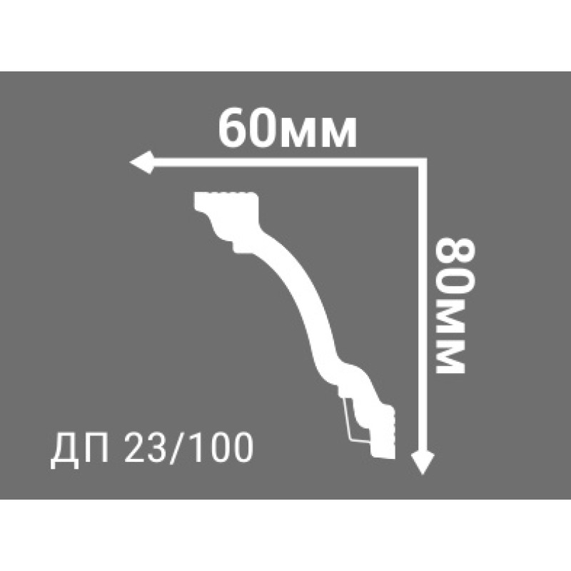 Потолочный плинтус с рисунком ДП 23/100