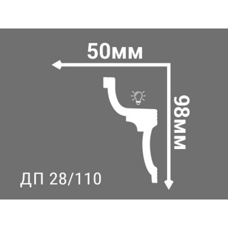 Потолочный плинтус с рисунком ДП 28/110 