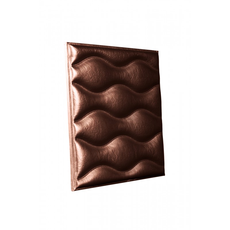 Мягкая стеновая панель из экокожи Wave - Nut