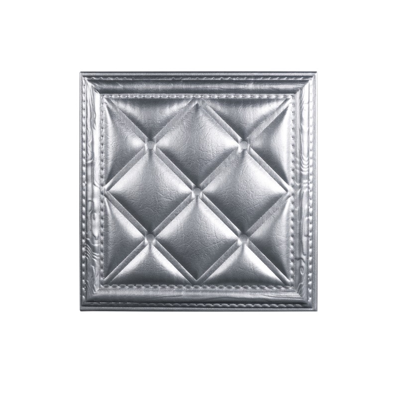 Мягкая стеновая панель  из экокожи Classic 400х400 мм - Silver