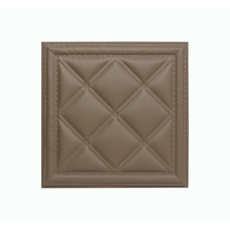Мягкая стеновая панель из экокожи Classic 400х400 мм - Coffee