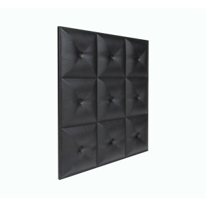 Мягкая стеновая панель из экокожи Boss 400х400 мм - Black