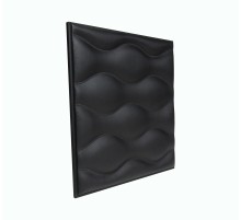 Мягкая стеновая панель из экокожи Wave 400 х 400 мм - Black