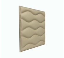 Мягкая стеновая панель из экокожи Wave 400 х 400 мм - Latte