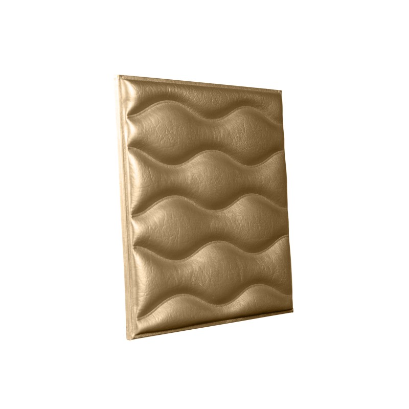 Мягкая стеновая панель из экокожи Wave - Gold