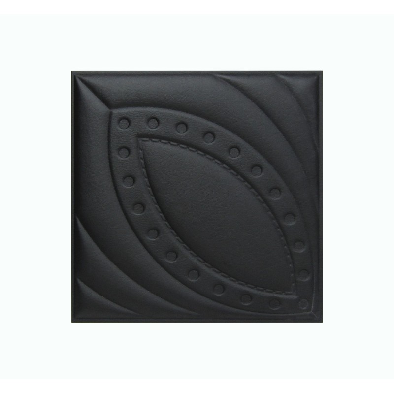Мягкая стеновая панель из экокожи Petal 400х400 мм - Black