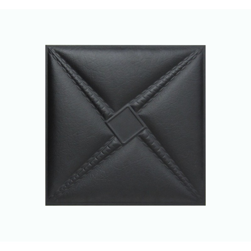 Мягкая стеновая панель из экокожи Stella 400х400 мм - Black