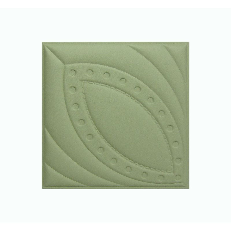 Мягкая стеновая панель из экокожи Petal 400х400 мм - Olive