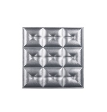 Мягкая стеновая панель из экокожи Boss 400х400 мм - Silver