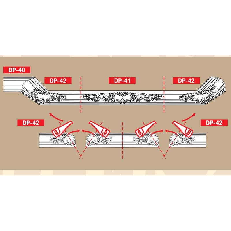 Плинтус потолочный без орнамента DP41