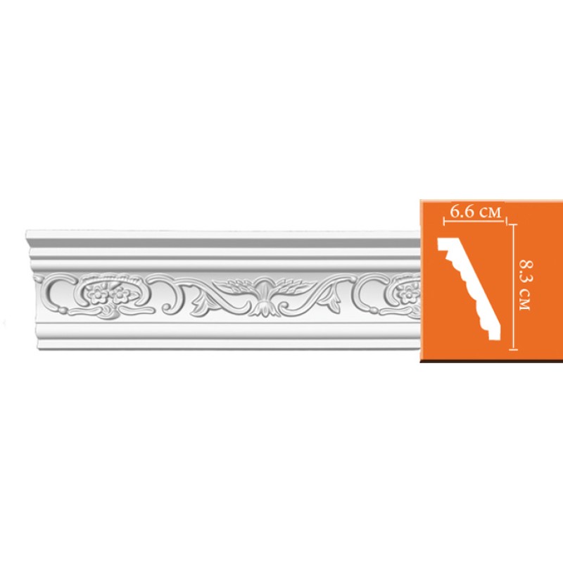 95036 гибкий потолочный плинтус с орнаментом DECOMASTER