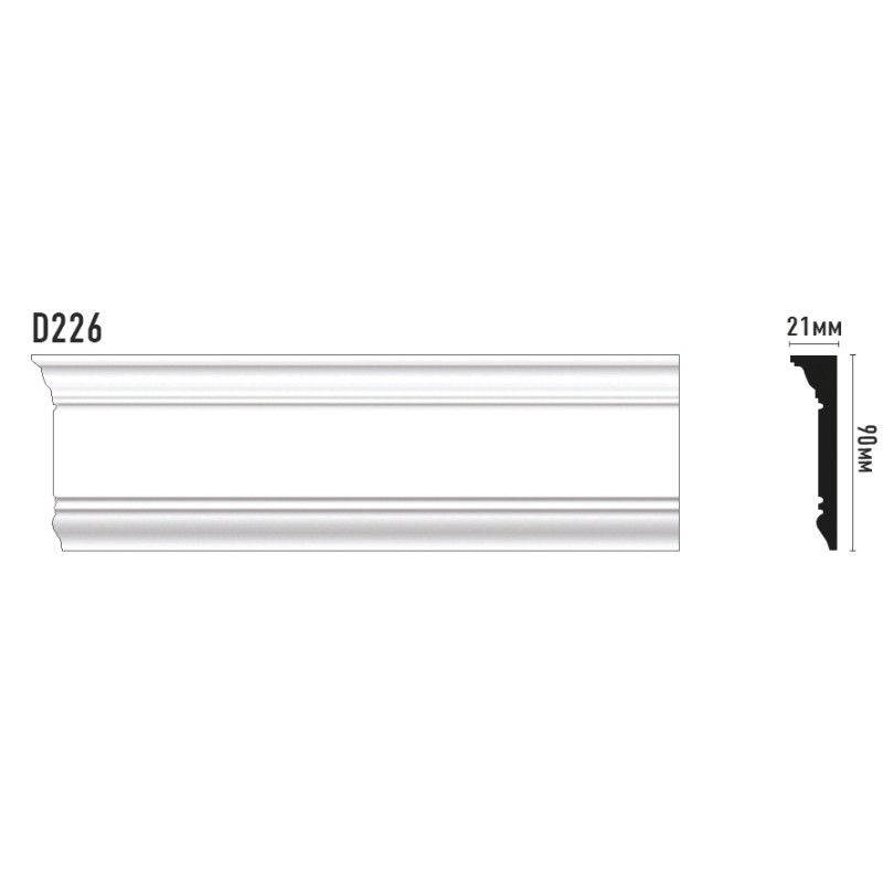 Плинтус потолочный D226A 