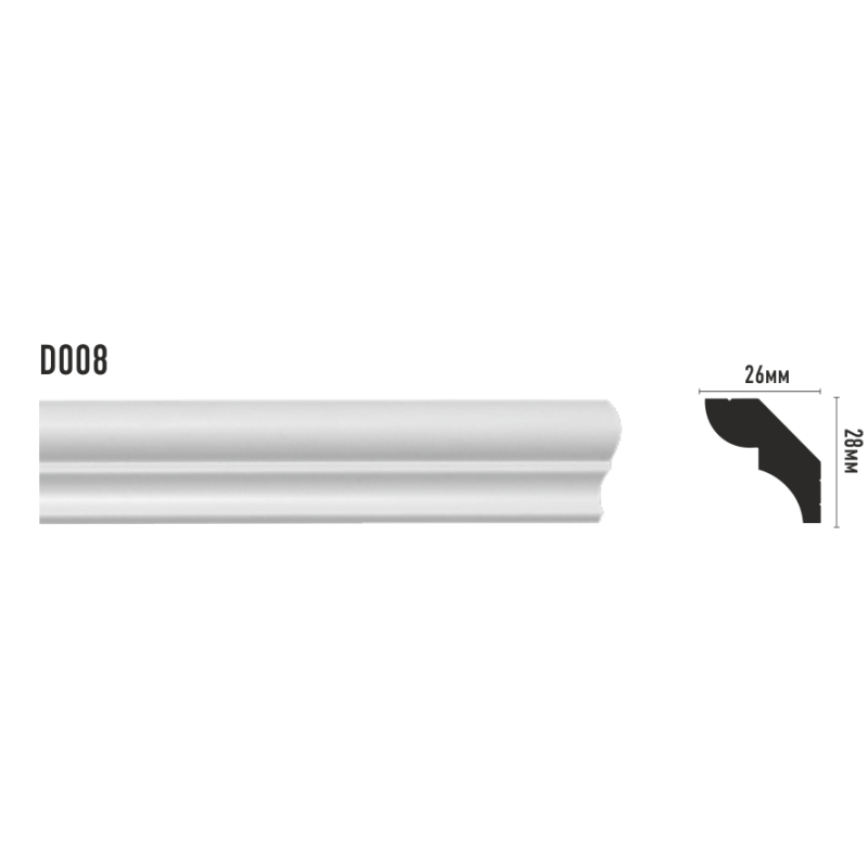 Плинтус дюропрофиль D008
