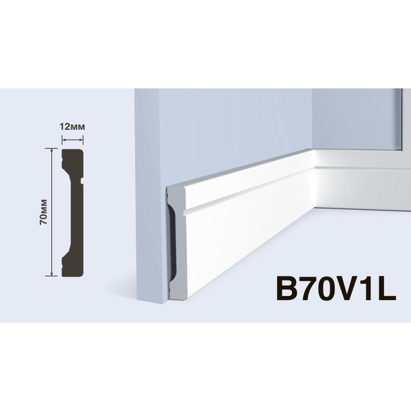 Плинтус Hiwood B70V1L 70*12*2000 мм