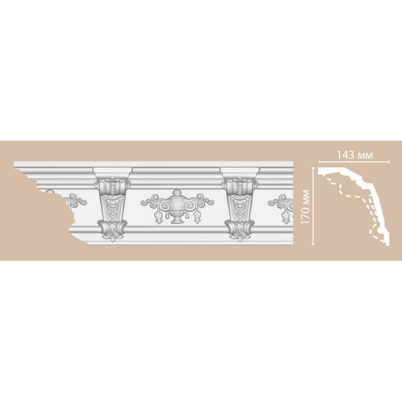 DT9885 плинтус из полиуретана 