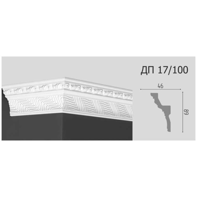 Потолочный плинтус с рисунком ДП 17/100 
