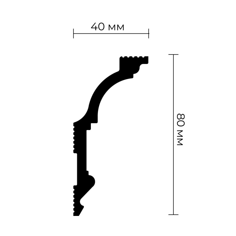 Плинтус потолочный ПраймДекор R01-90 80/40