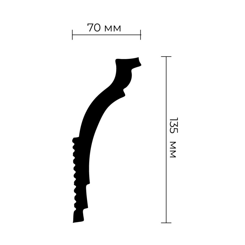 Плинтус потолочный ПраймДекор R03-150 135/70