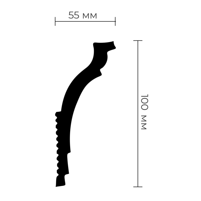 Плинтус потолочный ПраймДекор R03-110 100/55