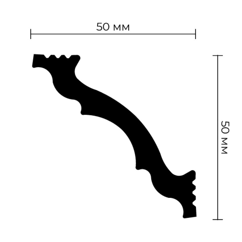 Плинтус потолочный ПраймДекор K-65 50/50