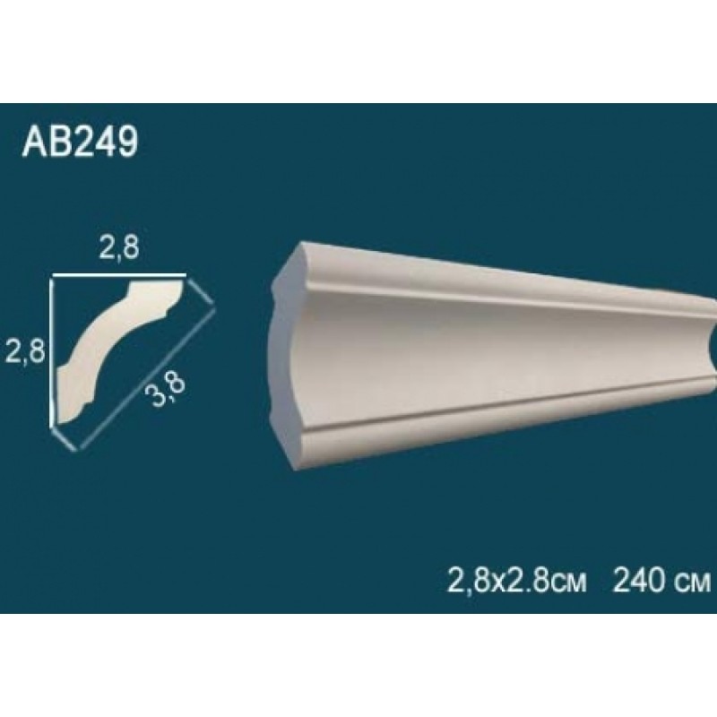 Потолочный плинтус без орнамента гибкий AB249F