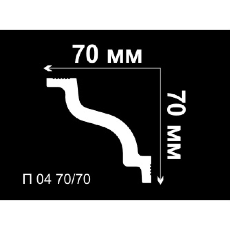 Потолочный плинтус П 04 70/70